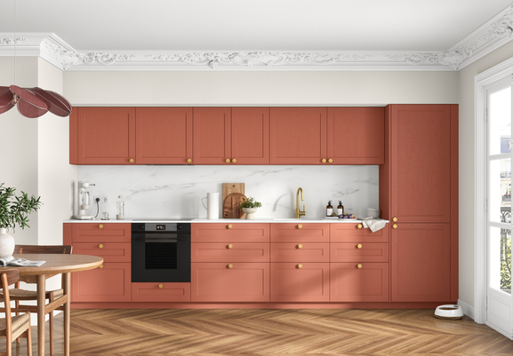 Cuisine Ikea ou Leroy Merlin couleur ocre lubéron