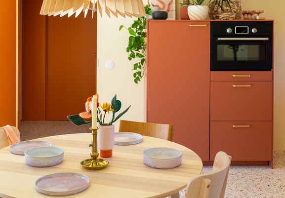 photo de la cuisine en ocre